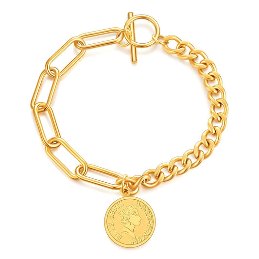 18K gold plated Stainless steel bracelet, Intensity 87400-0
