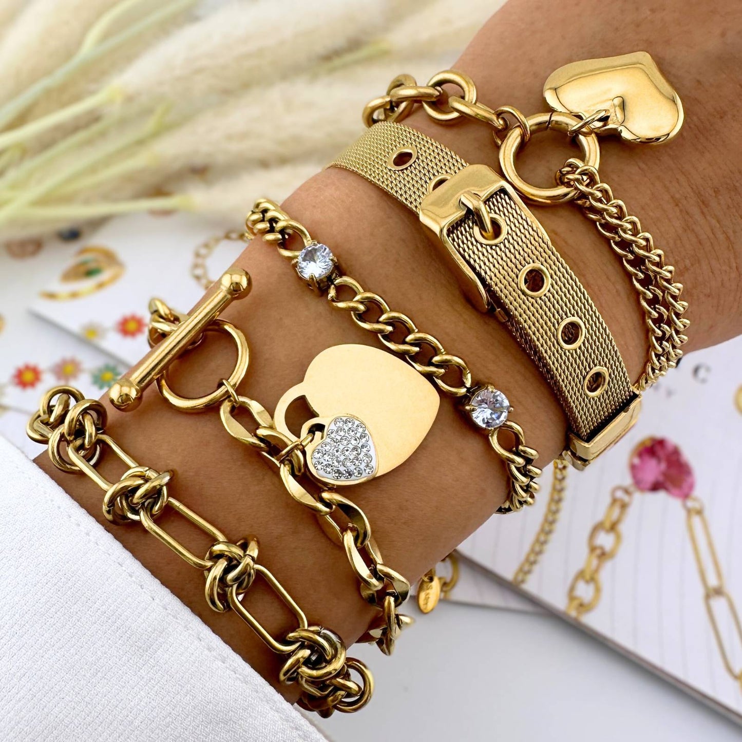 18K gold plated Stainless steel bracelet, Intensity 87418-0