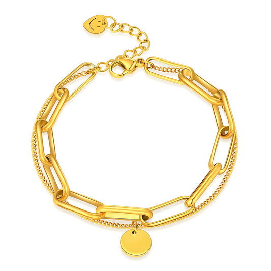 18K gold plated Stainless steel bracelet, Intensity 87437-0