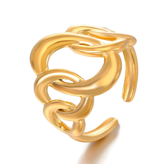 18K gold plated Stainless steel finger ring, Intensity 87601-0-7