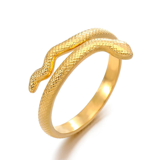 18K gold plated Stainless steel  Snakes finger ring, Intensity 87607-0-7