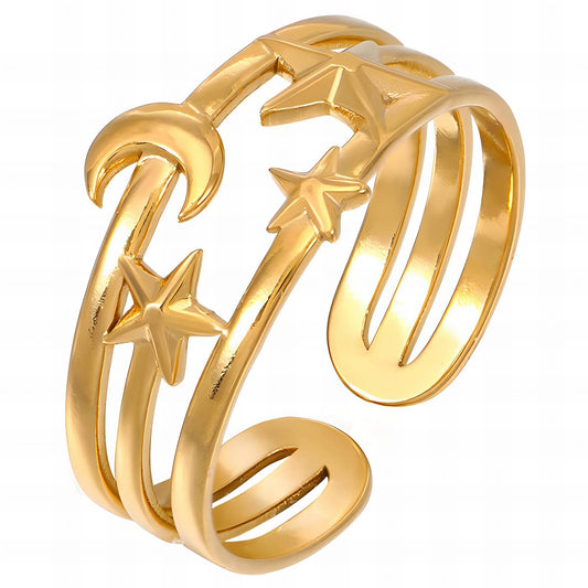 18K gold plated Stainless steel  Astrology finger ring, Intensity 87612-0