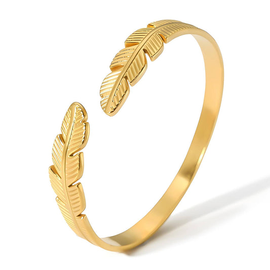 18K gold plated Stainless steel  Leafs bracelet, Intensity 87621-0