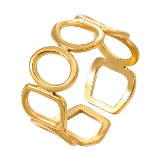18K gold plated Stainless steel finger ring, Intensity87622-0-10