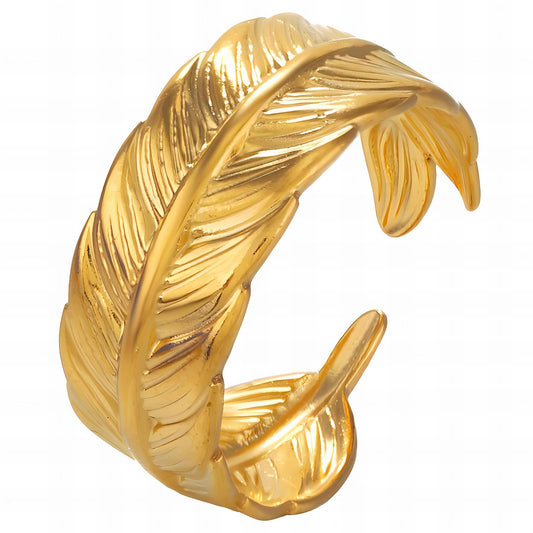 18K gold plated Stainless steel  Leafs finger ring, Intensity 87625-0