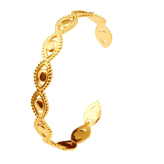 18K gold plated Stainless steel  Evil Eyes bracelet, Intensity 87661-0