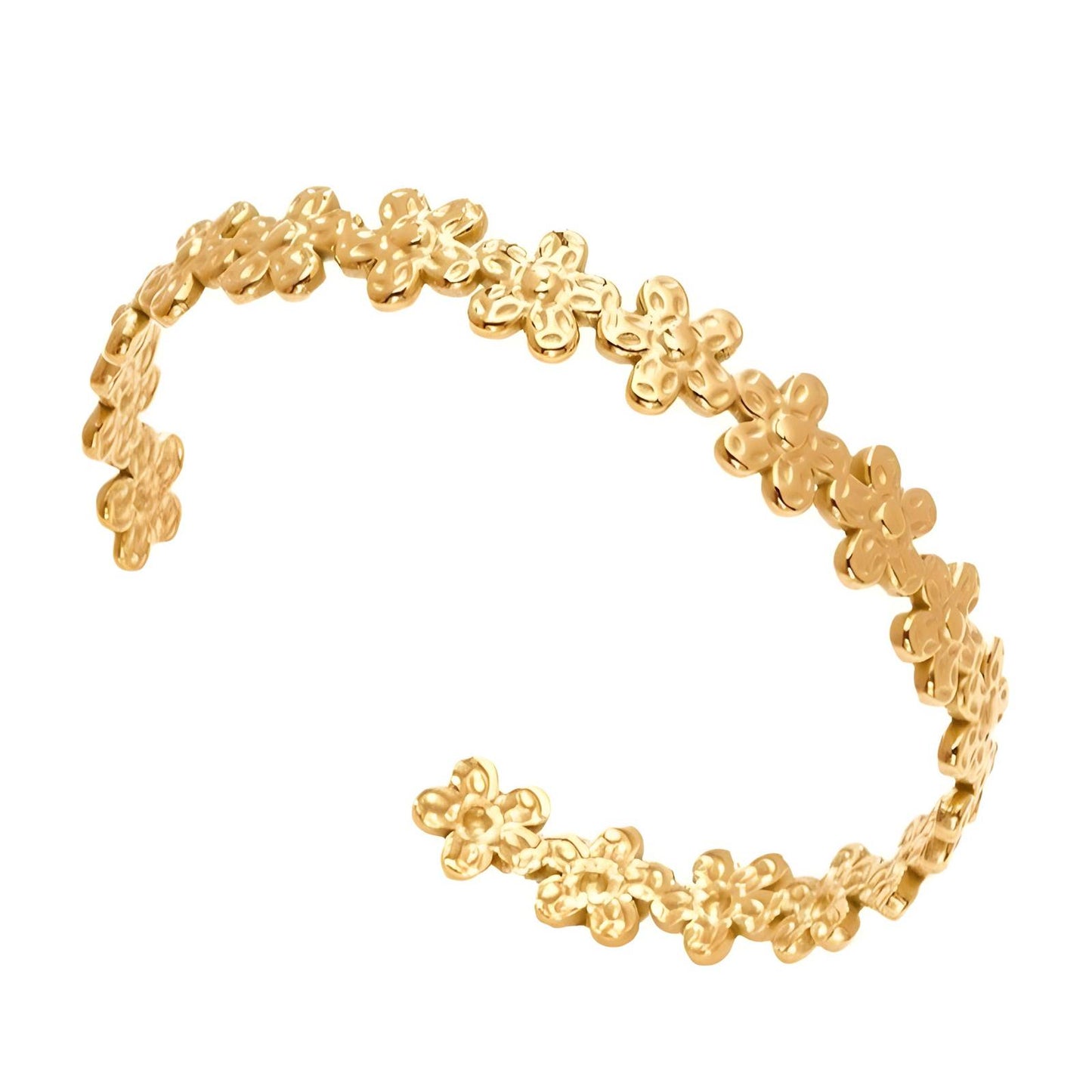 18K gold plated Stainless steel  Flowers bracelet, Intensity 87663-0