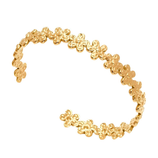 18K gold plated Stainless steel  Flowers bracelet, Intensity 87663-0