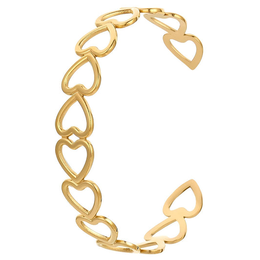 18K gold plated Stainless steel  Hearts bracelet, Intensity 87664-0