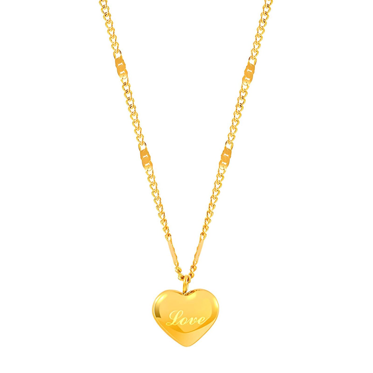 18K gold plated Stainless steel  Heart necklace, Intensity 87709-0