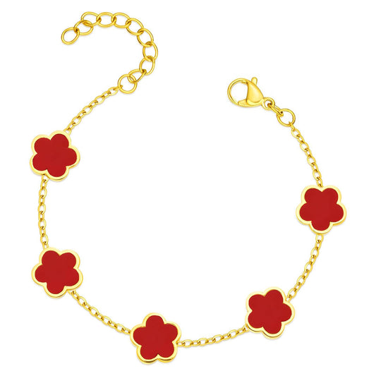 18K gold plated Stainless steel  Flower Meadow bracelet, Intensity 87715-0