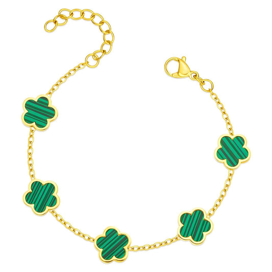 18K gold plated Stainless steel  Flowers bracelet, Intensity 87716-0