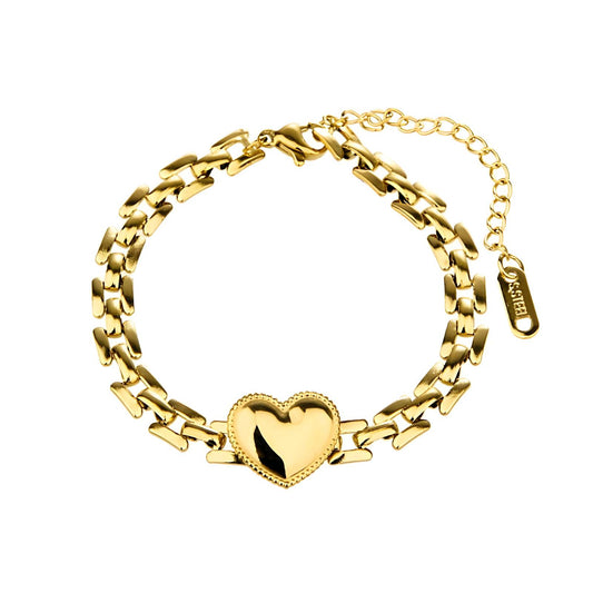 18K gold plated Stainless steel  Heart bracelet, Intensity 87746-0