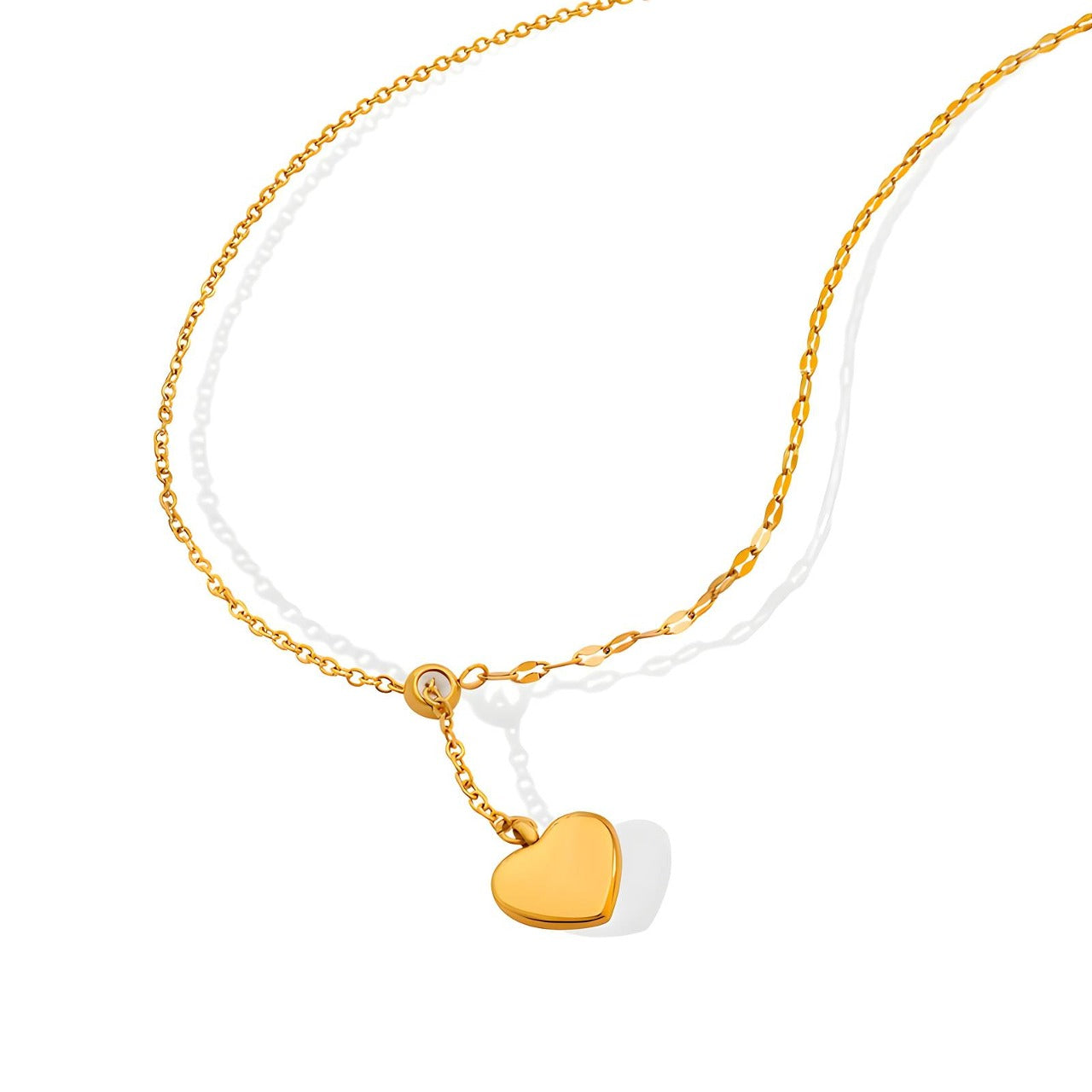 18K gold plated Stainless steel  Heart necklace, Intensity 87996-0