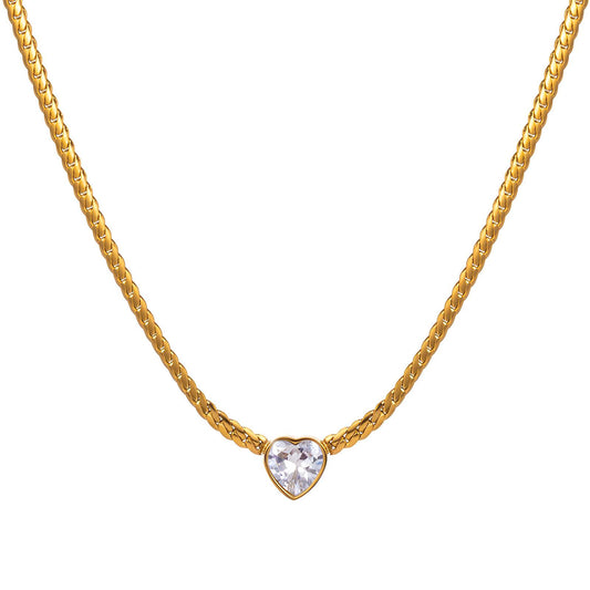 18K gold plated Stainless steel  Hearts necklace, Intensity 87844-0