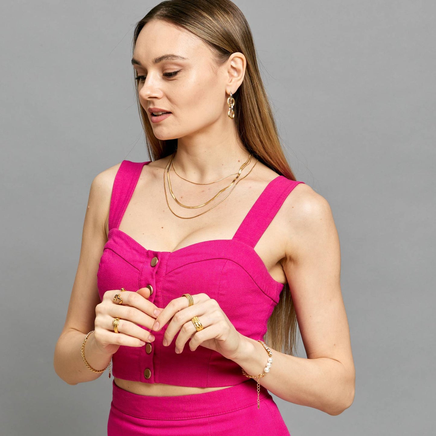18K gold plated Stainless steel necklace, Intensity 87859-0