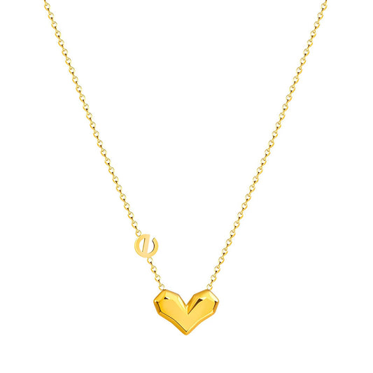 18K gold plated Stainless steel  Heart necklace, Intensity 87865-0
