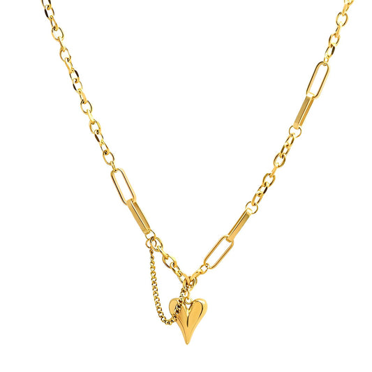 18K gold plated Stainless steel  Heart necklace, Intensity 87882-0