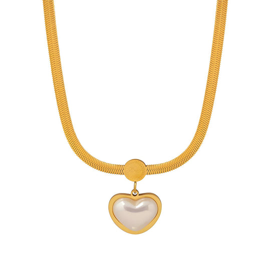 18K gold plated Stainless steel  Heart necklace, Intensity 87885-0