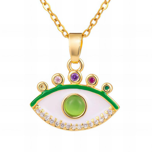 18K gold plated Stainless steel  Evil Eye necklace, Intensity 87888-0