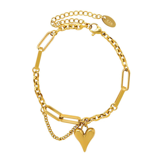 18K gold plated Stainless steel  Hearts bracelet, Intensity 87948-0