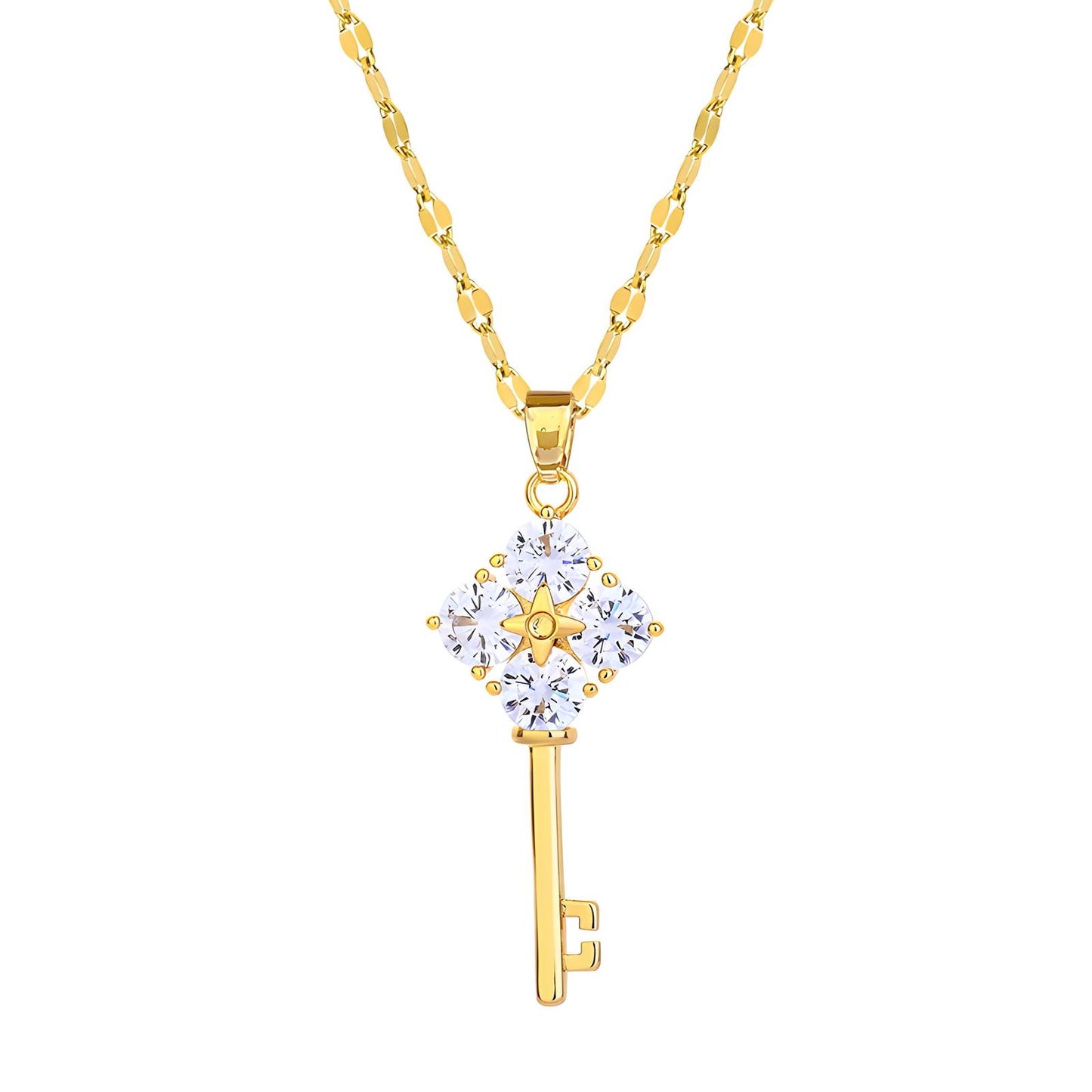 18K gold plated Stainless steel  Key necklace, Intensity 87967-0