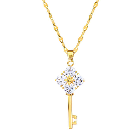 18K gold plated Stainless steel  Key necklace, Intensity 87967-0