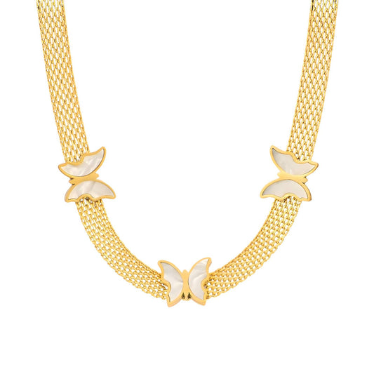 18K gold plated Stainless steel  Butterflies necklace, Intensity 87978-0
