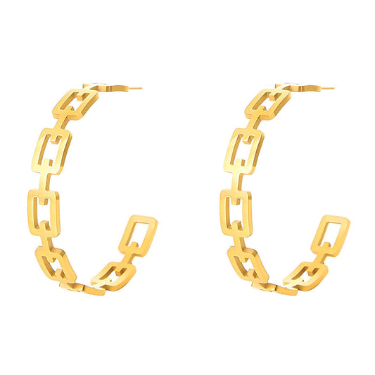 18K gold plated Stainless steel earrings, Intensity 89264-0