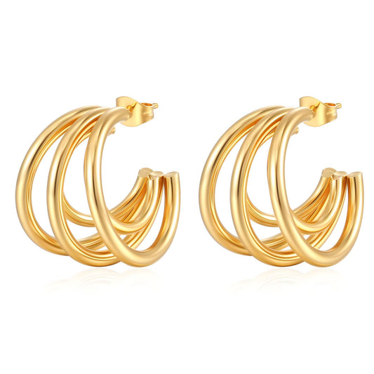 18K gold plated Stainless steel earrings, Intensity 88011-0