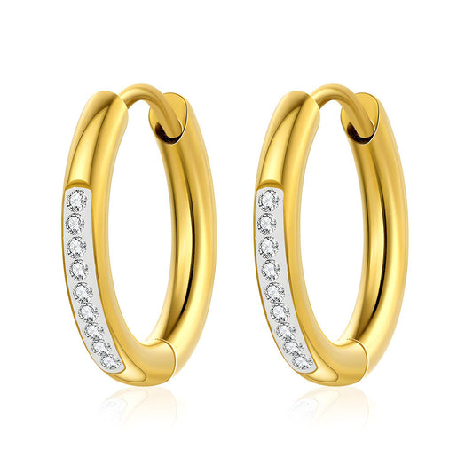 18K gold plated Stainless steel earrings, Intensity 88014-0
