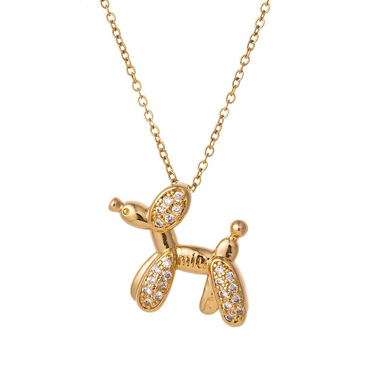 18K gold plated Stainless steel  Dog necklace, Intensity 88119-0