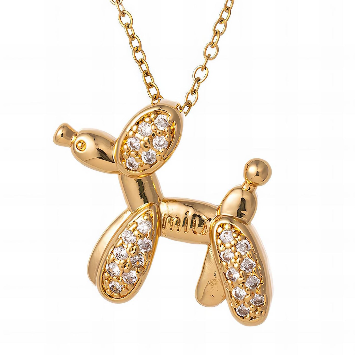 18K gold plated Stainless steel  Dog necklace, Intensity 88119-0