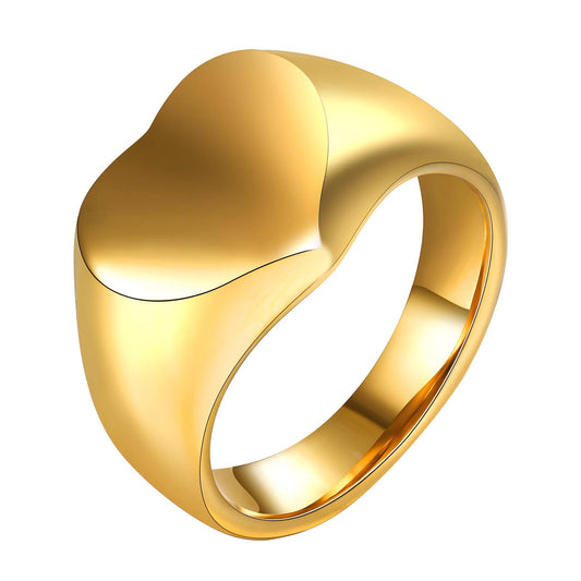 18K gold plated Stainless steel  Heart finger ring, Intensity 88132-0-9