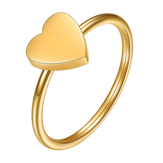 18K gold plated Stainless steel  Heart finger ring, Intensity 88138-0-8