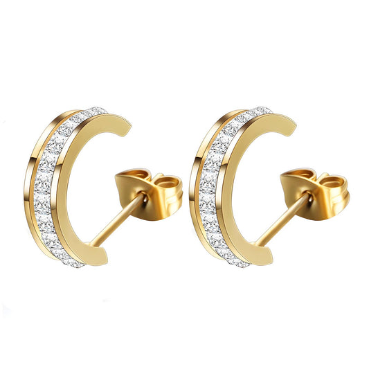 18K gold plated Stainless steel earrings, Intensity 88225-0