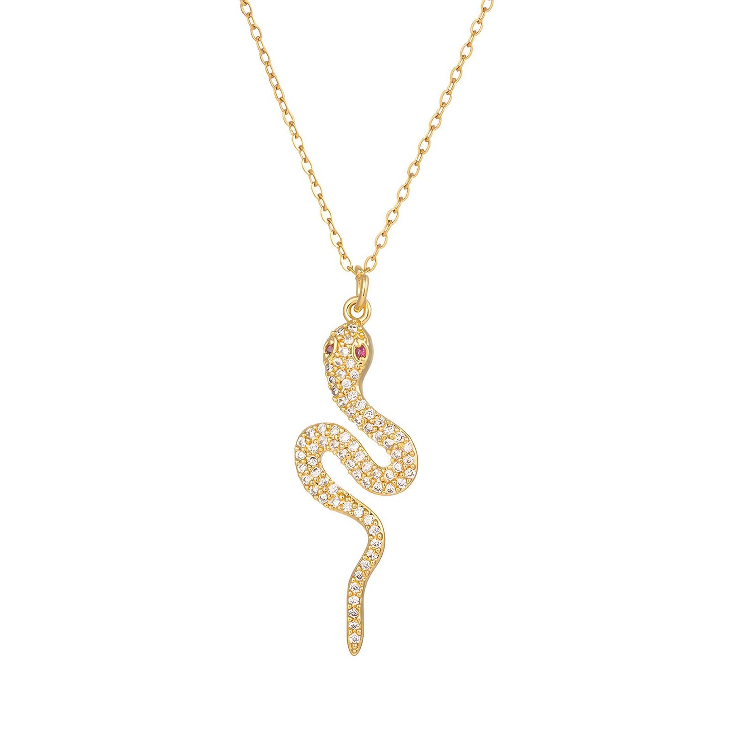 18K gold plated Stainless steel  Snake necklace, Intensity 88248-0
