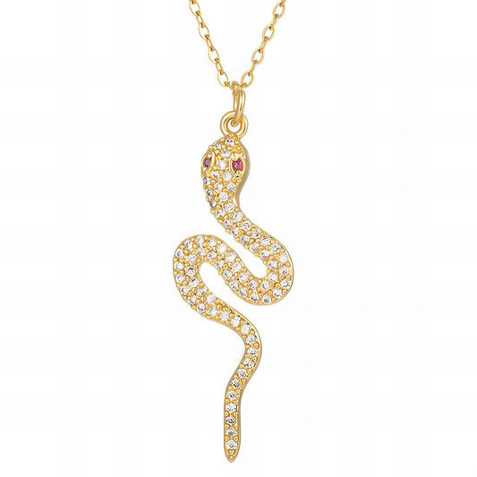 18K gold plated Stainless steel  Snake necklace, Intensity 88248-0