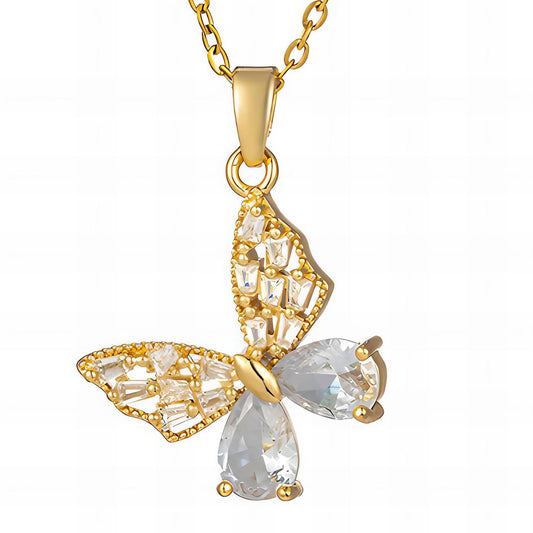 18K gold plated Stainless steel  Butterfly necklace, Intensity 88251-0