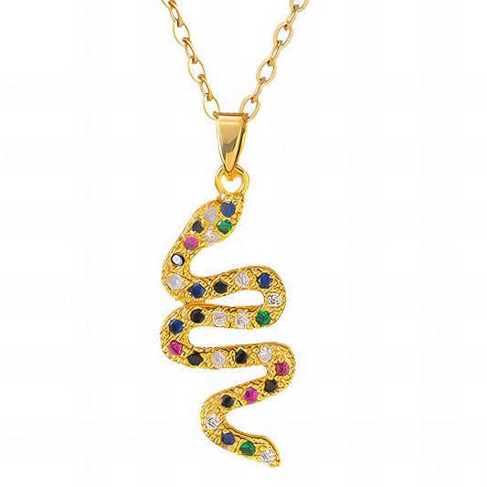 18K gold plated Stainless steel  Snake necklace, Ellis jewellery 88314-0