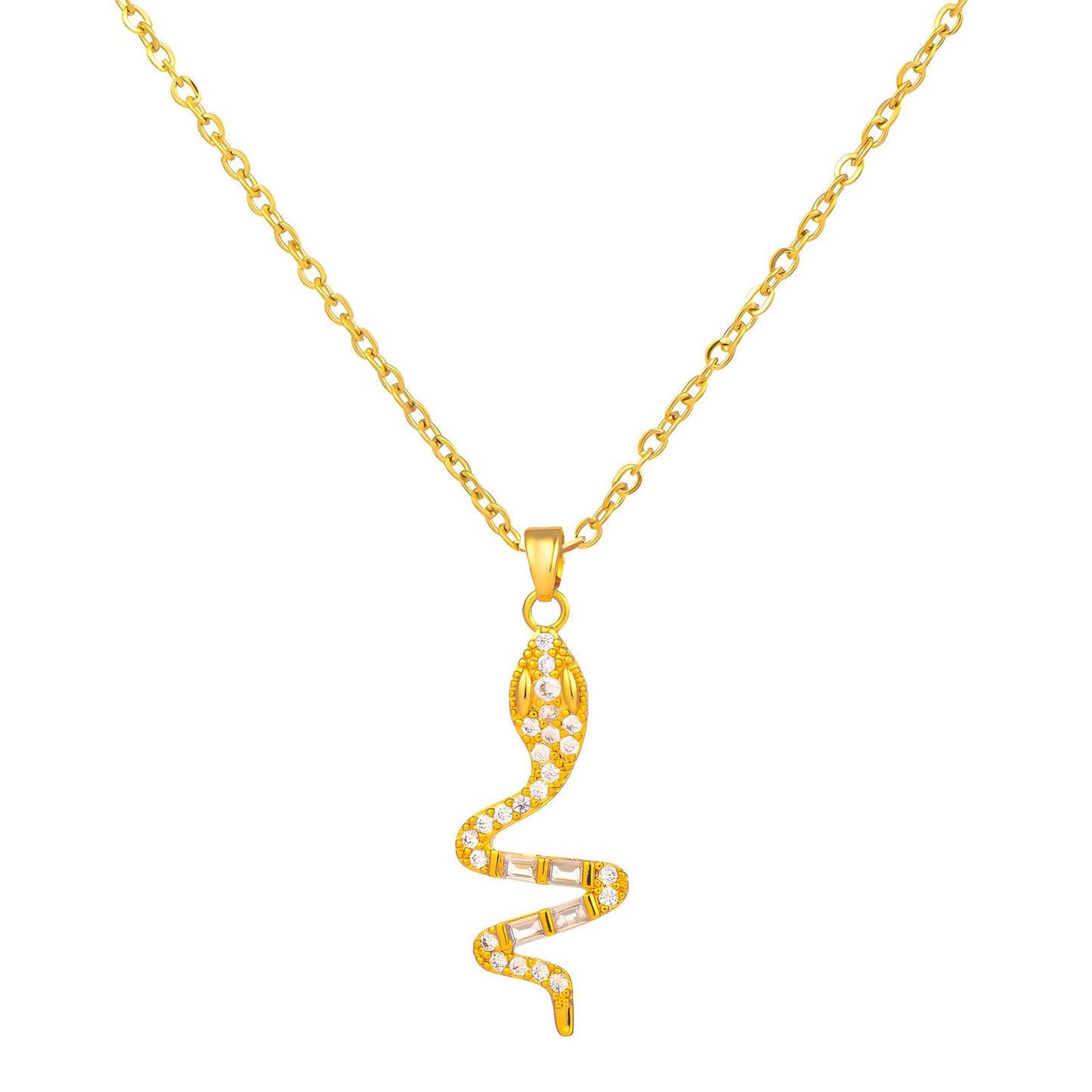 18K gold plated Stainless steel  Snake necklace, Ellis jewellery 88316-0
