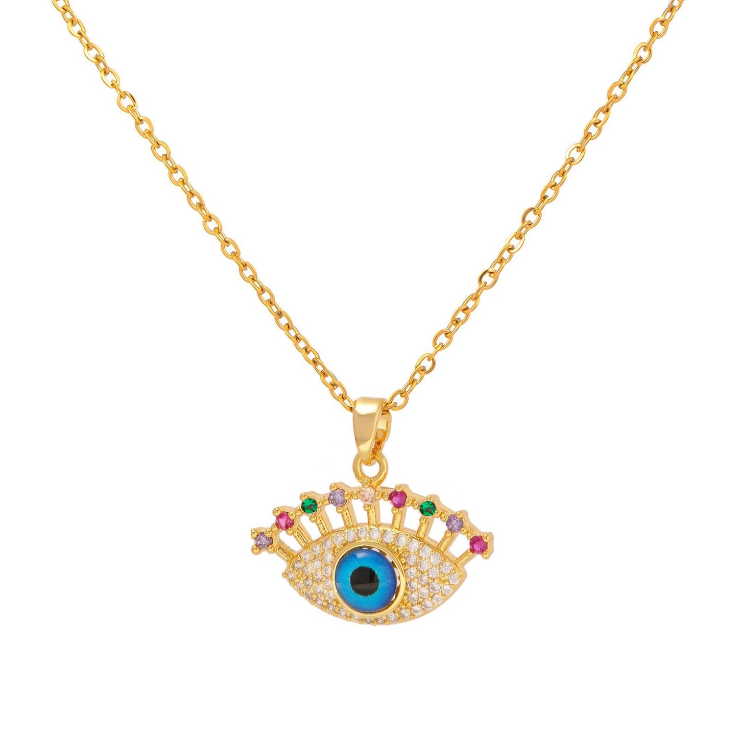 18K gold plated Stainless steel  Evil Eye necklace, Intensity 88320-0