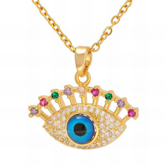 18K gold plated Stainless steel  Evil Eye necklace, Intensity 88320-0