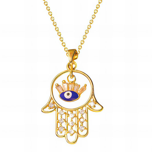 18K gold plated Stainless steel  evil eye necklace, Intensity 88321-0