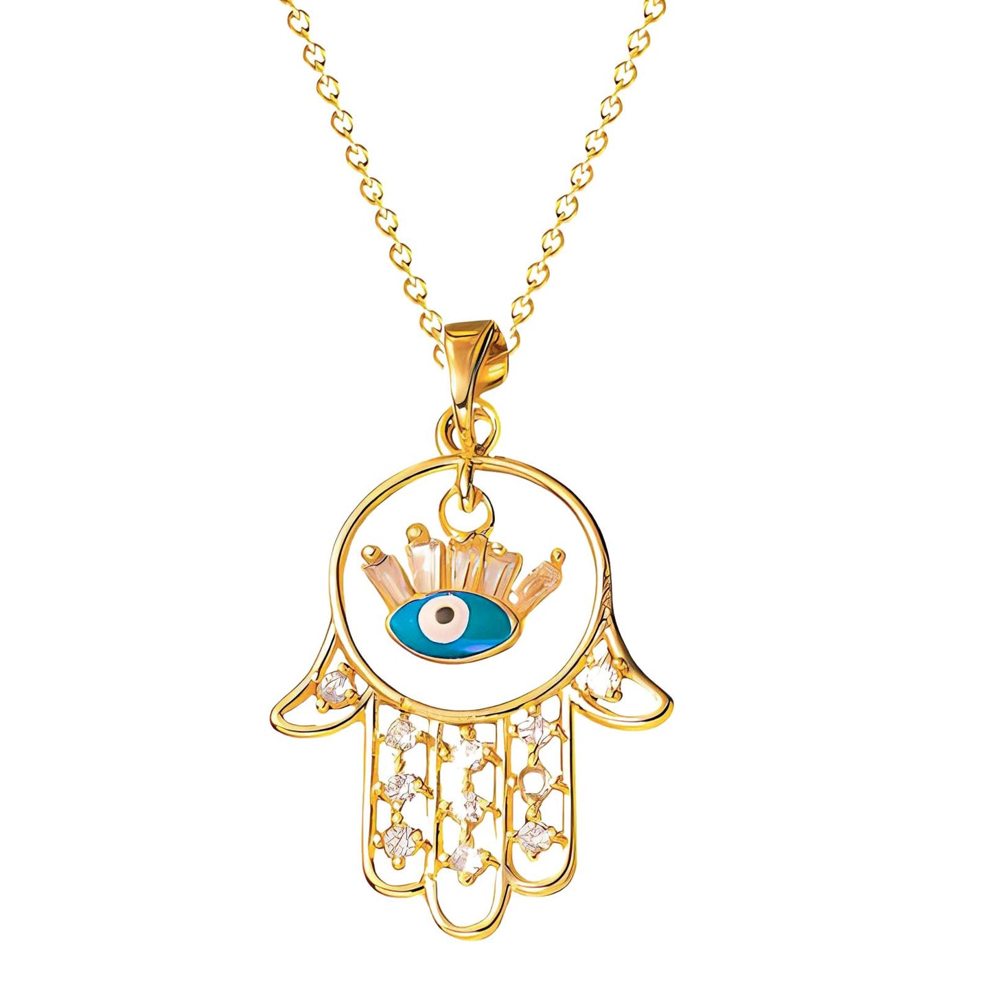 18K gold plated Stainless steel  evil eye necklace, Intensity 89931-0