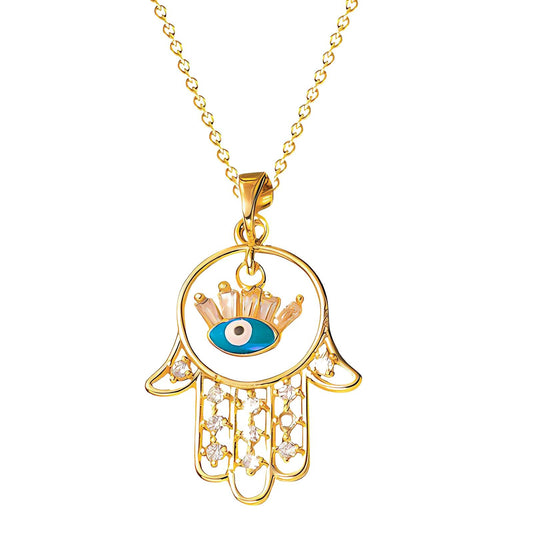 18K gold plated Stainless steel  evil eye necklace, Intensity 89931-0