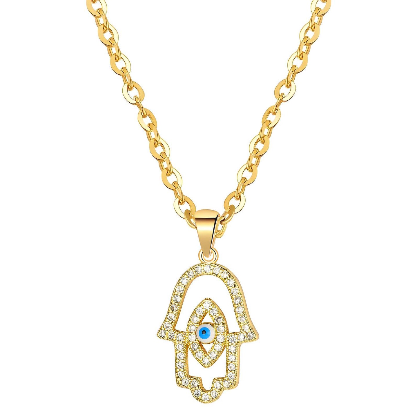 18K gold plated Stainless steel  Evil Eye necklace, Intensity 88323-0