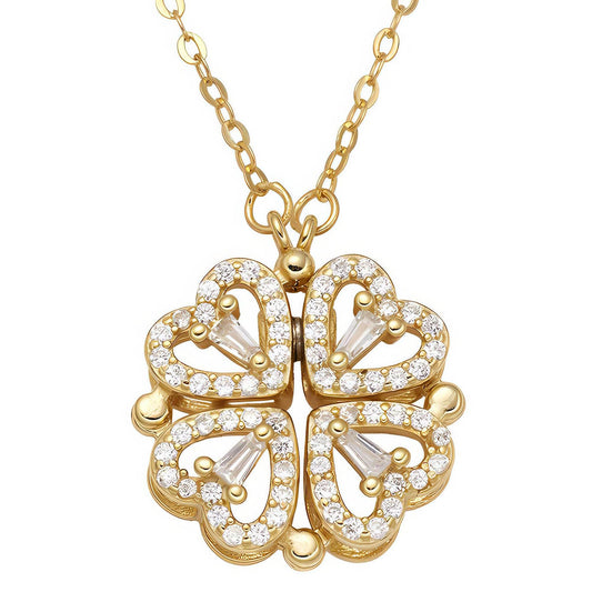 18K gold plated Stainless steel  Flower necklace, Intensity 88335-0
