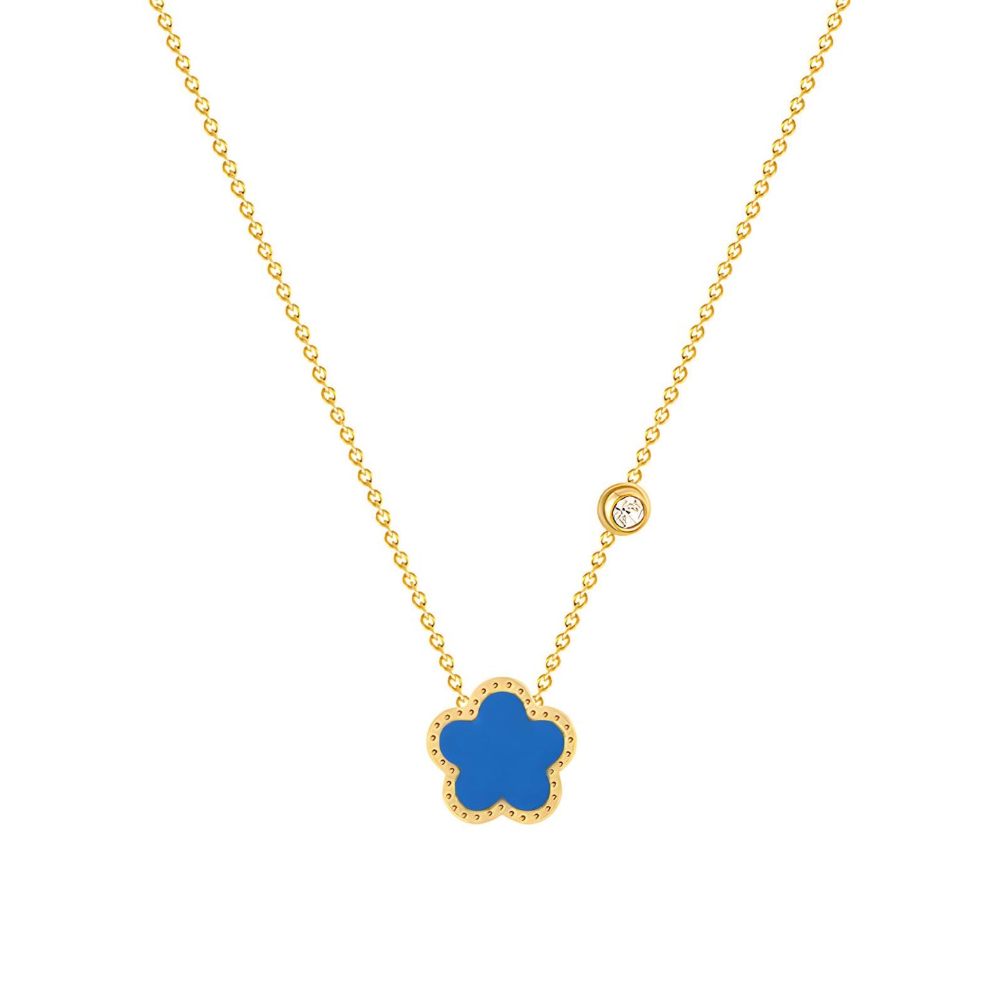 18K gold plated Stainless steel  Flower necklace, Intensity 88413-0