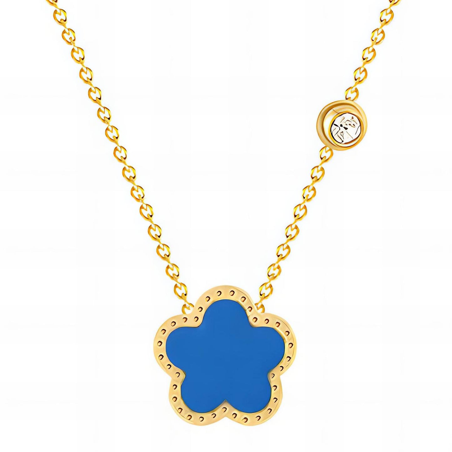 18K gold plated Stainless steel  Flower necklace, Intensity 88413-0